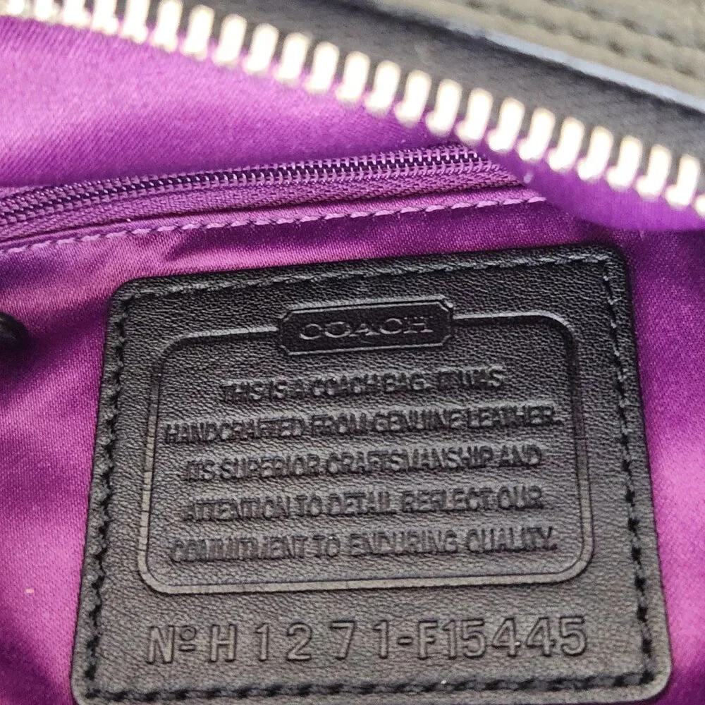 Euc Coach Ashley Black Leather Shoulder Bag Handbag - Picture 12 of 12